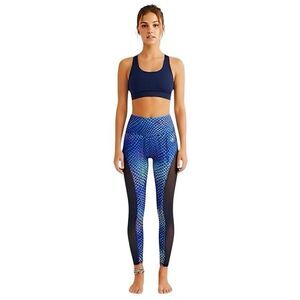 ABS2B Fitness Mermaid Scale Leggings Blue Purple Dragon Fish Skin Mesh Sz Medium